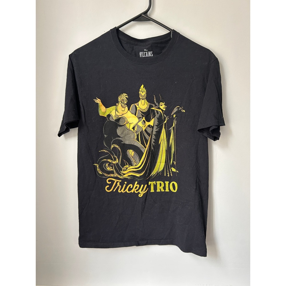 Disney Villains Tricky Trio T-Shirt Ursula Hades Maleficent Black Small